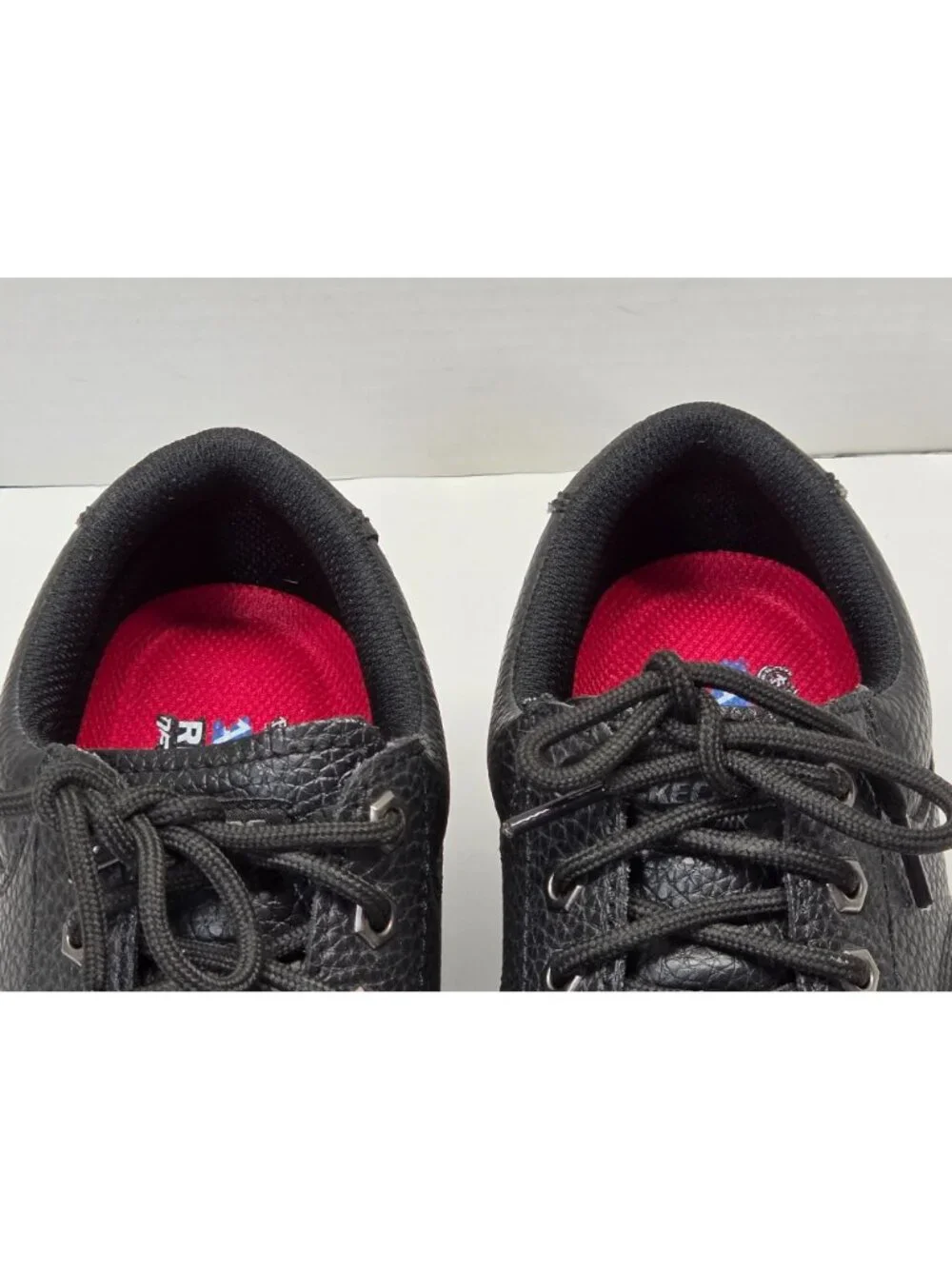 Skechers Work Cottonwood Jaken SR Shoes Mens 7.5 Black Leather Slip Resistant